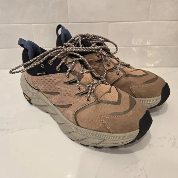 Hoka Anacapa Low GTX Waterproof Leather Hiking Shoe Brown Tan Womens Size 8.5B - Picture 3 of 9